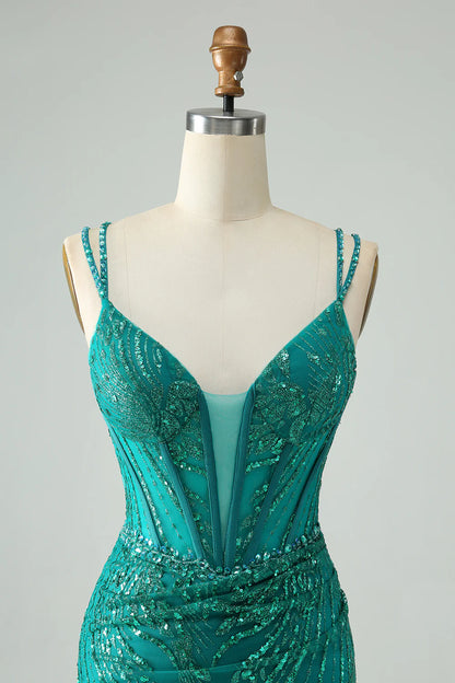 Sparkly Bodycon Corset Short Homecoming Dress with Sequins