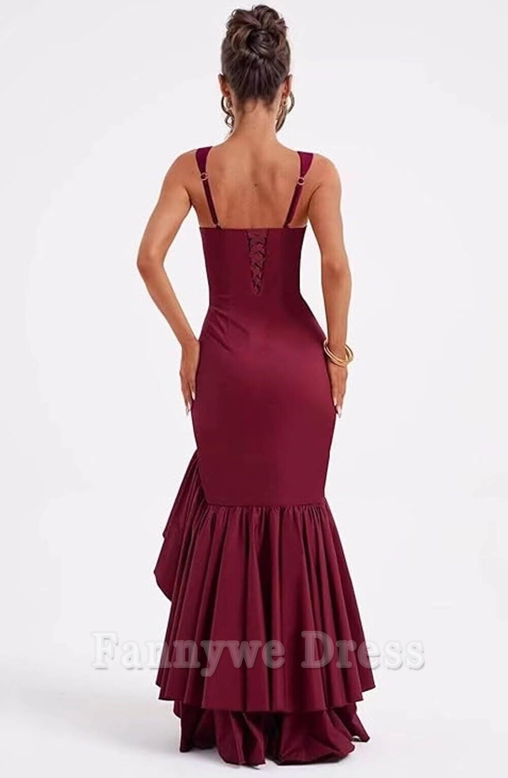 Mermaid Ruffle formal dresses Bridesmaid Dresses evening gown Prom Dress