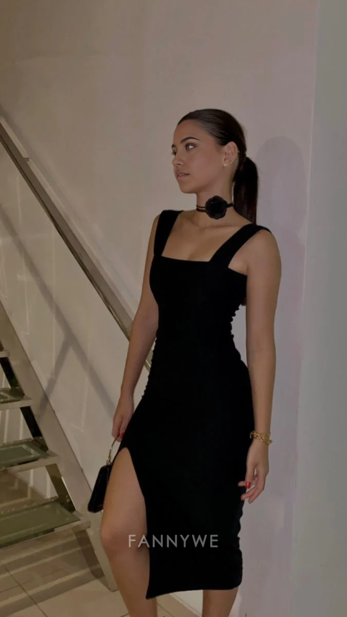 Sheath Straps Classy Black formal dresses Bridesmaid Dresses evening gown Prom Dress