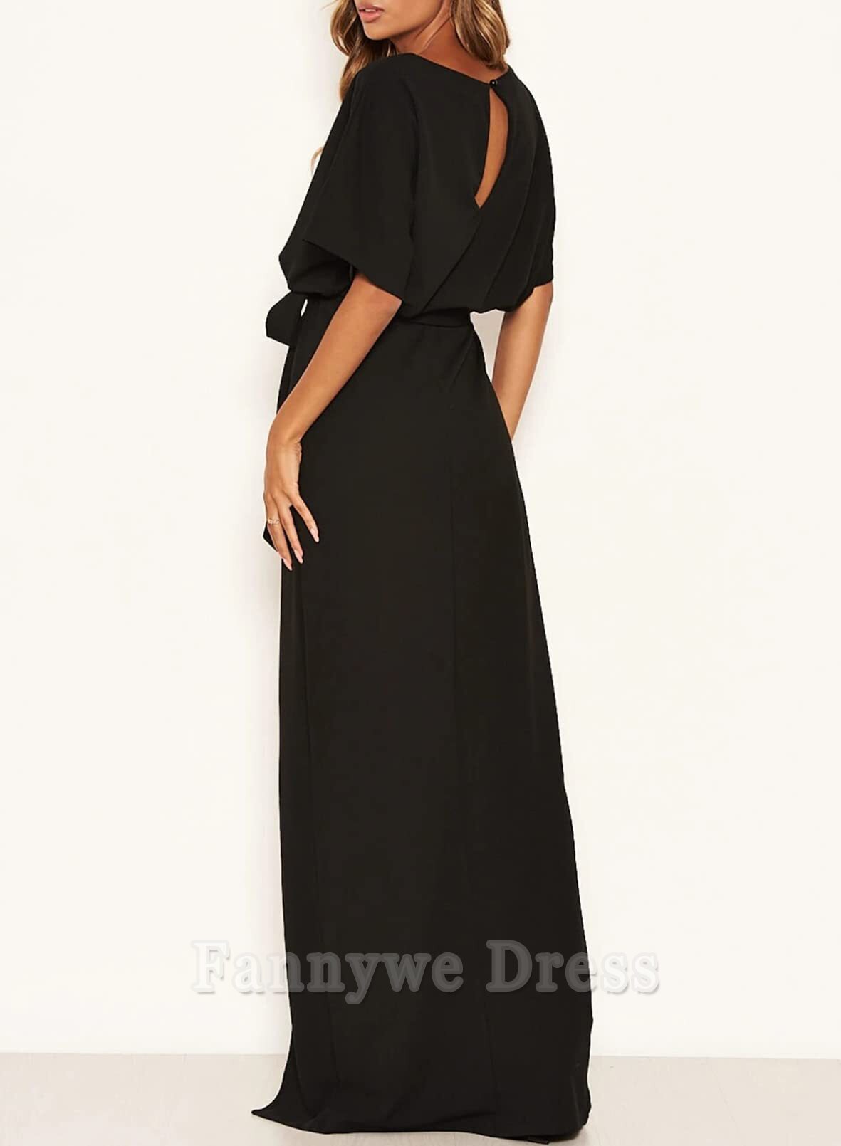 Elegant Waist Belted High Slit formal dresses Bridesmaid Dresses evening gown Prom Dress