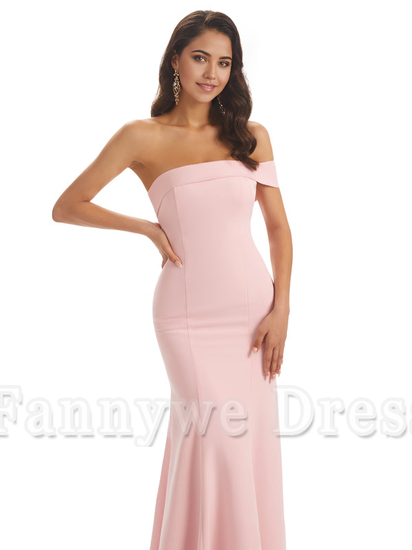 Mermaid One Shoulder Floor-Length Satin Sexy formal dresses evening gown Bridesmaid Dresses