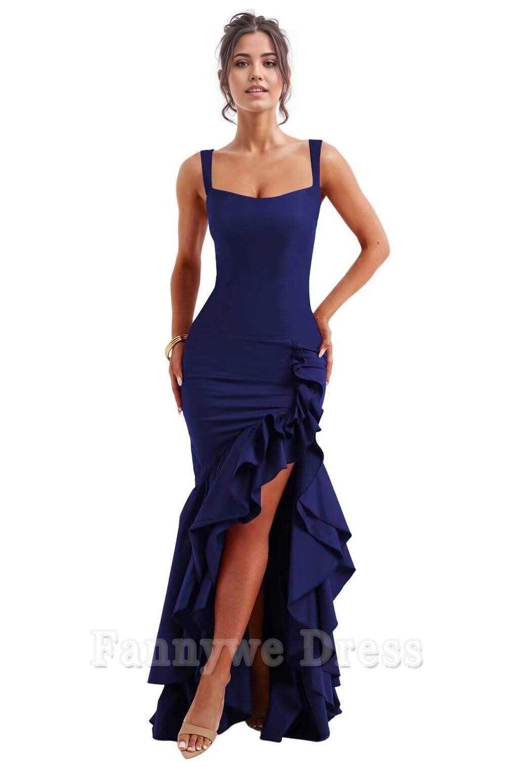 Mermaid Ruffle formal dresses Bridesmaid Dresses evening gown Prom Dress