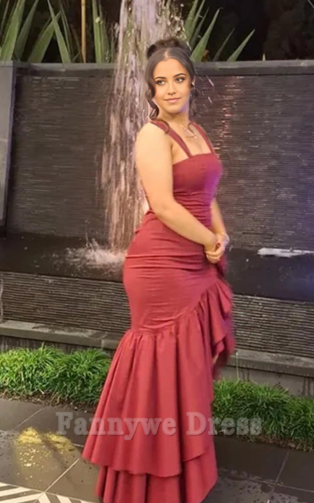 Mermaid Ruffle formal dresses Bridesmaid Dresses evening gown Prom Dress