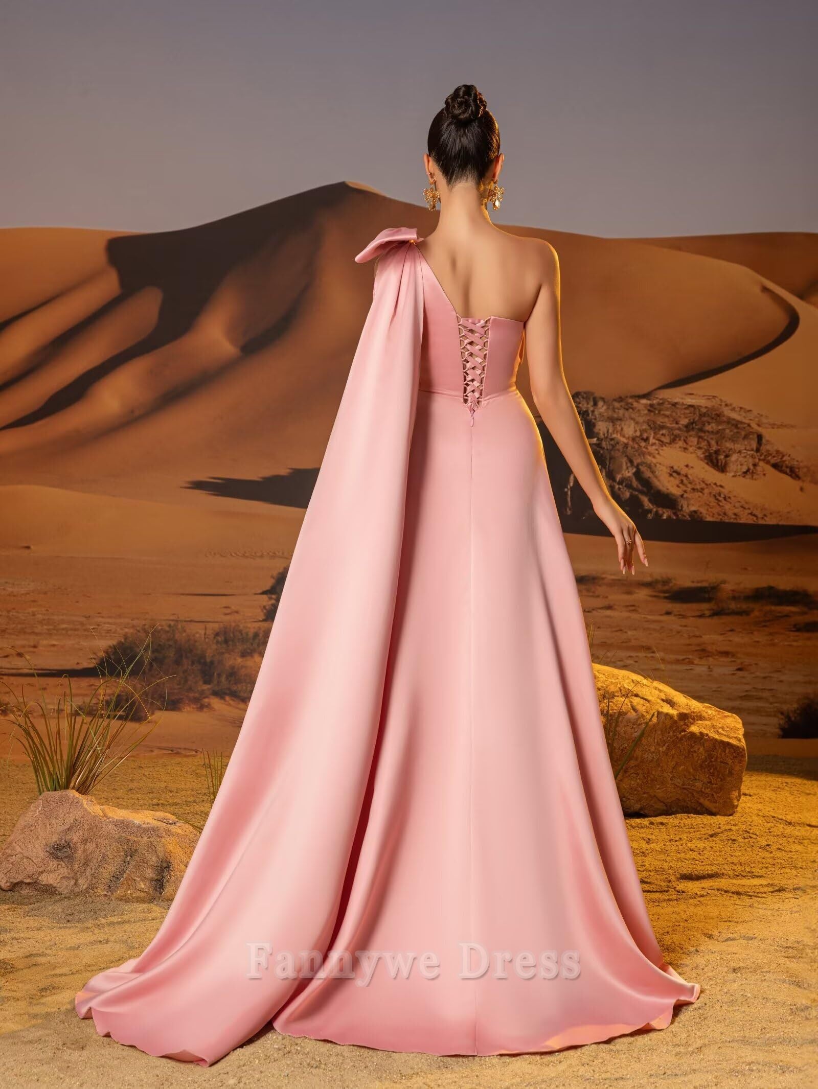 A-line Elegant One Shoulder Satin Strapless formal dresses Bridesmaid Dresses evening gown Prom Dress