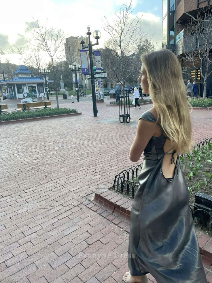 Sheath V Neck Satin Cute Silver Grey Long formal dresses Bridesmaid Dresses evening gown Prom Dress