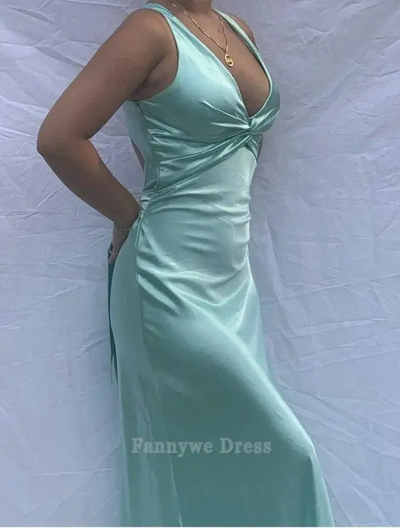 Sheath Simple V-Neck formal dresses Bridesmaid Dresses evening gown Prom Dress