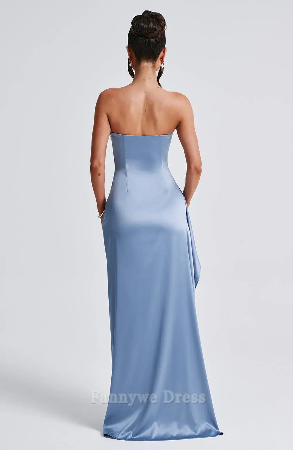Sheath Strapless formal dresses Bridesmaid Dresses evening gown Prom Dress With Split