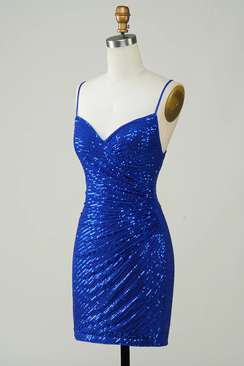 Sparkly Bodycon Spaghetti Straps Sequins Short Homecoming Dress