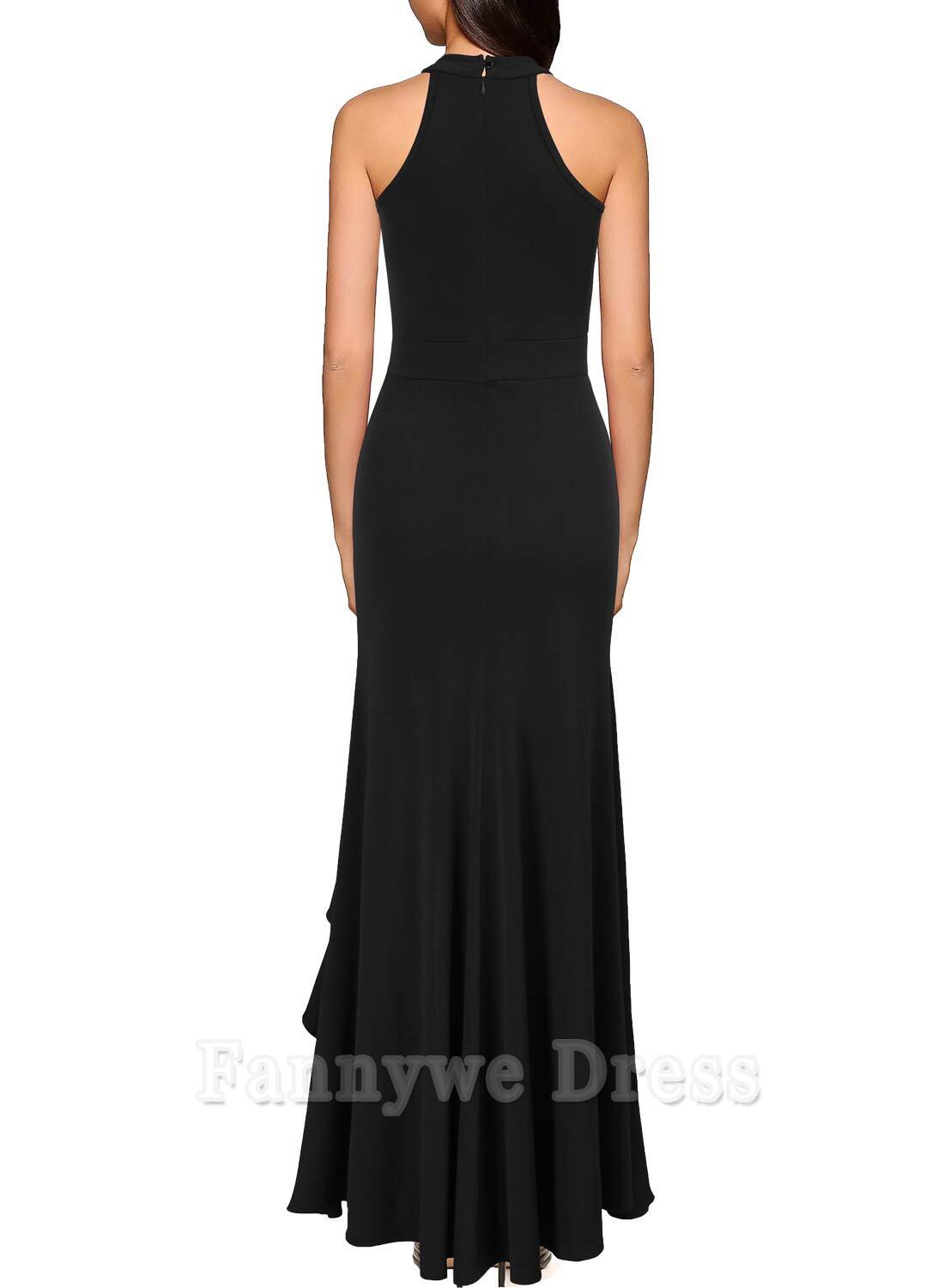 Vestidos formales ajustados con cuello alto y abertura de sirena, vestidos de dama de honor, vestidos de noche, vestidos de fiesta 