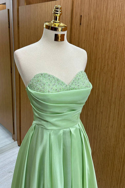A-Linie Herzausschnitt Langes Pailletten-Ballkleid