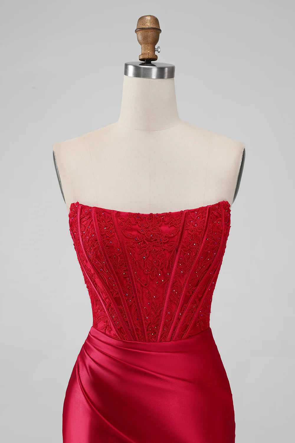 Sparky Strapless Bodycon Short Homecoming Dress with Lace