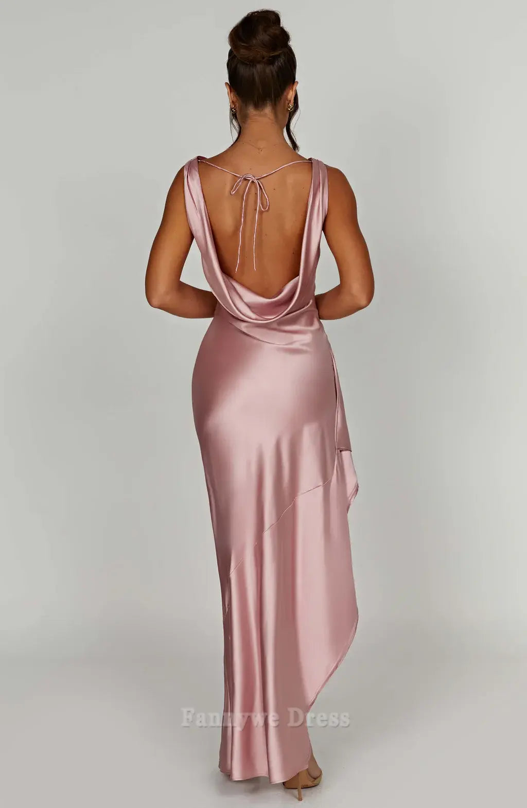A-line Elegant Backless Ruffles formal dresses Bridesmaid Dresses evening gown Prom Dress