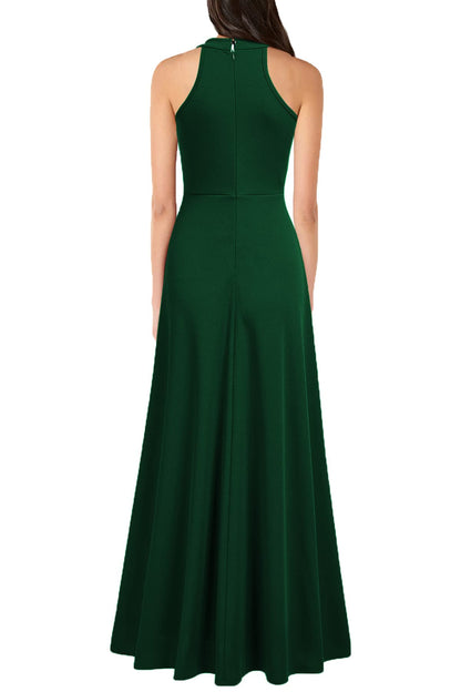 A-line Halter Neck Sexy Split evening gown formal dress Prom Dresses
