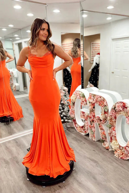 Vestidos formales con tirantes de sirena para fiesta