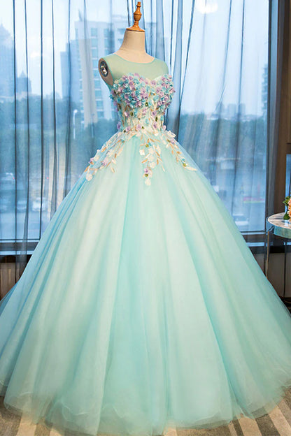 round neck long prom gown