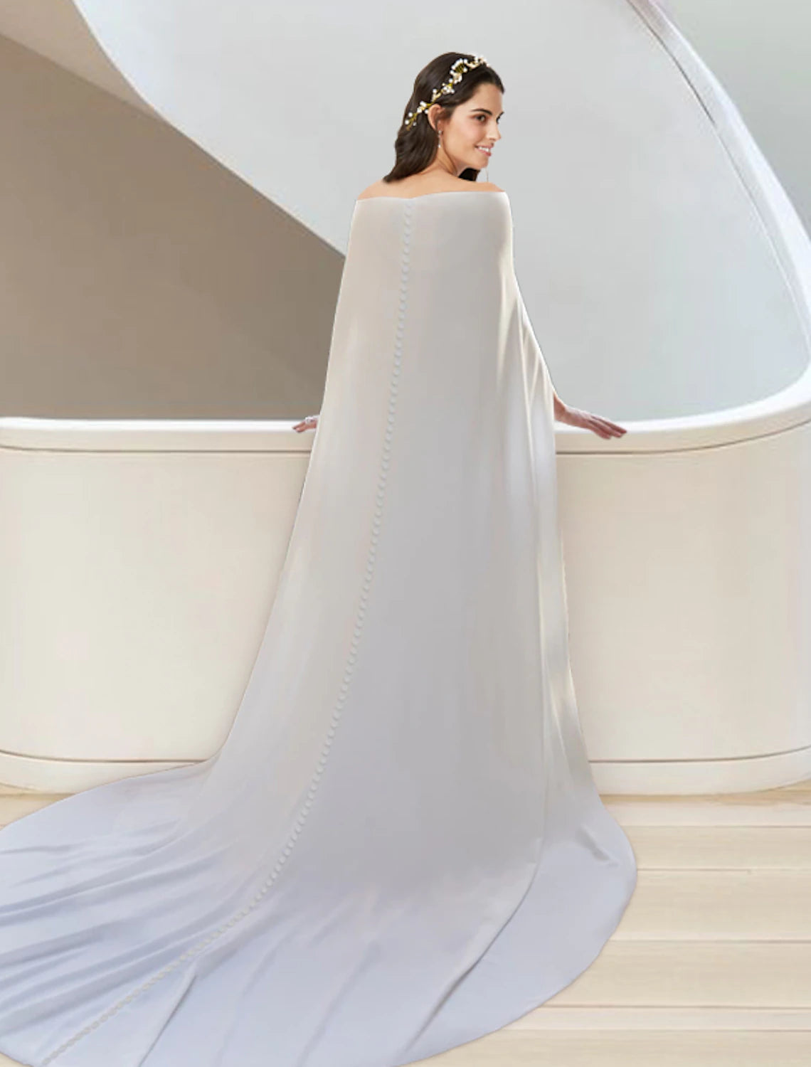 Formal Wedding Dresses Two Piece Sweetheart Strapless Court Train Stretch Fabric Bridal Gowns With Sashes / Ribbons