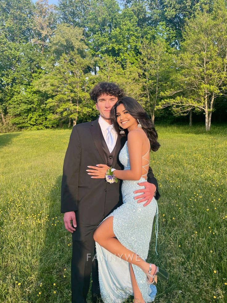 Sheath Straps Sequins Shiny Blue Long formal dresses Bridesmaid Dresses evening gown Prom Dress