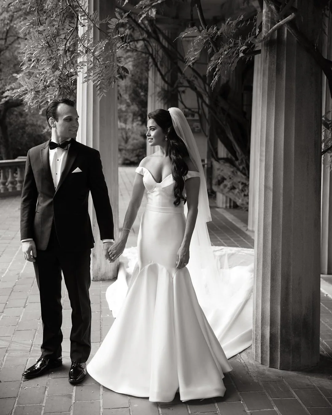 Mermaid Off-the-Shoulder White Satin Bridal Gown Wedding Dress