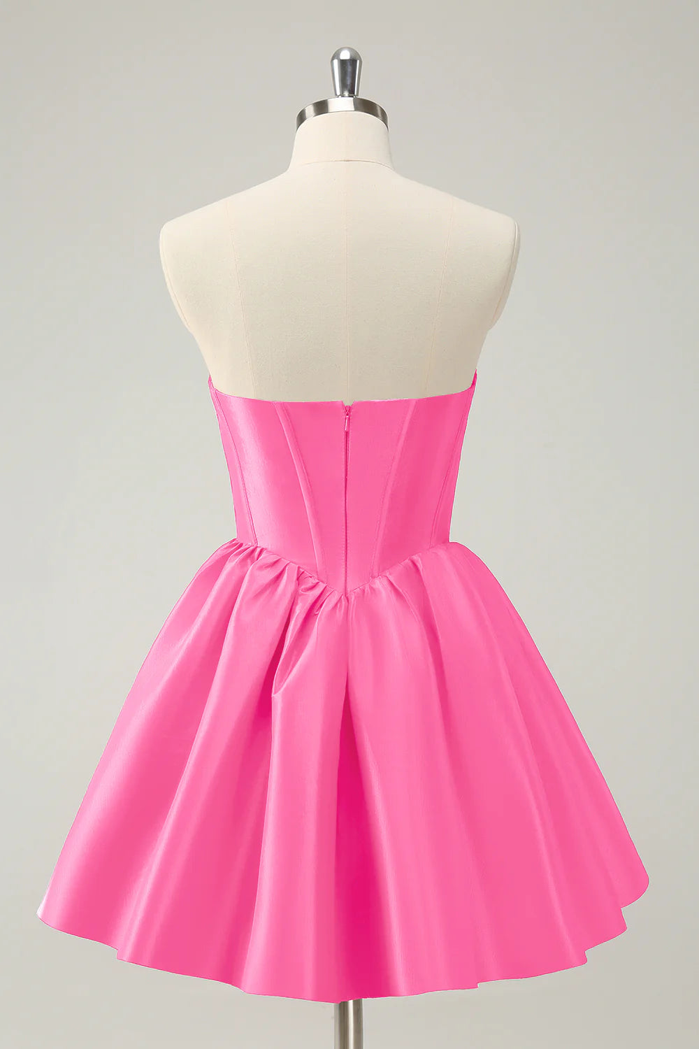 A Line Sweetheart Corset Satin Cute Homecoming Dress
