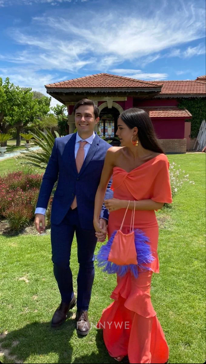 Sheath Elegant One Shoulder Ruffles Long formal dresses Bridesmaid Dresses evening gown Prom Dress