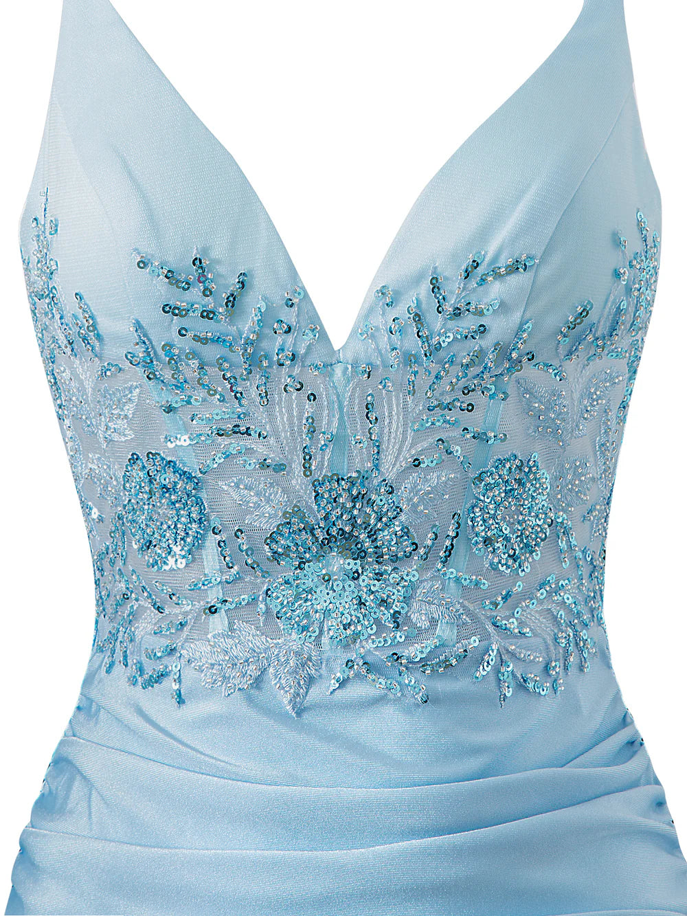 Vestido de fiesta de jersey con escote en V corto