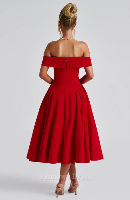 A-Linie Teelänge Abendkleider Brautjungfernkleider Abendkleid Ballkleid 