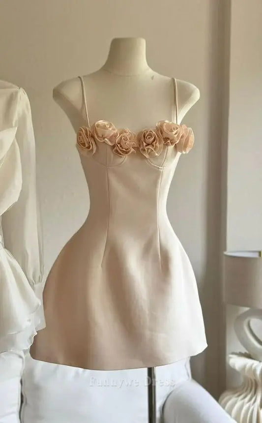 A-Line Pretty Spaghetti Straps Homecoming Dress formal dresses Bridesmaid Dresses evening gown Prom Dress