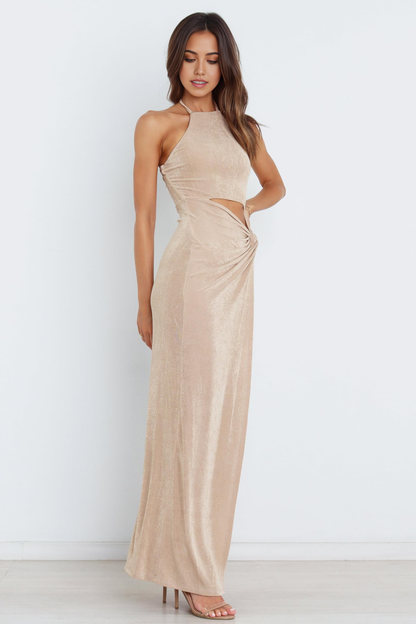Sheath Halter formal dresses evening gown Prom Dress With Side Slit