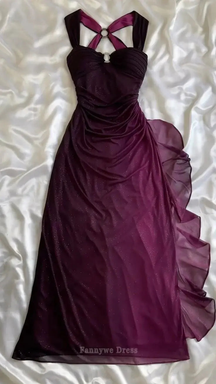A-Linie Herzausschnitt Chiffon Abendkleider Brautjungfernkleider Abendkleid Ballkleid 