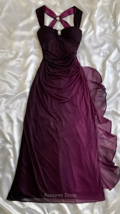 A-Linie Herzausschnitt Chiffon Abendkleider Brautjungfernkleider Abendkleid Ballkleid 