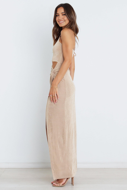 Sheath Halter formal dresses evening gown Prom Dress With Side Slit