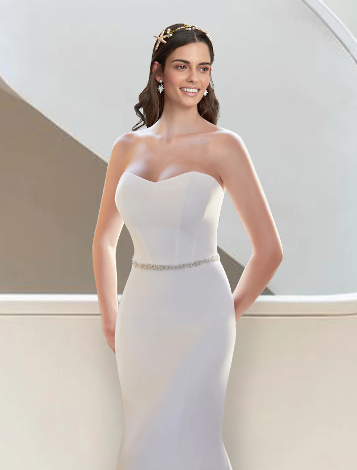 Formelle Brautkleider Zweiteiliges Herzausschnitt Trägerloses Hofschleppe Stretch-Stoff Brautkleider Mit Schärpen/Bändern