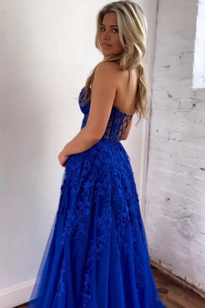 A Line Sweetheart Cute Tulle Prom Dresses Formal Gowns