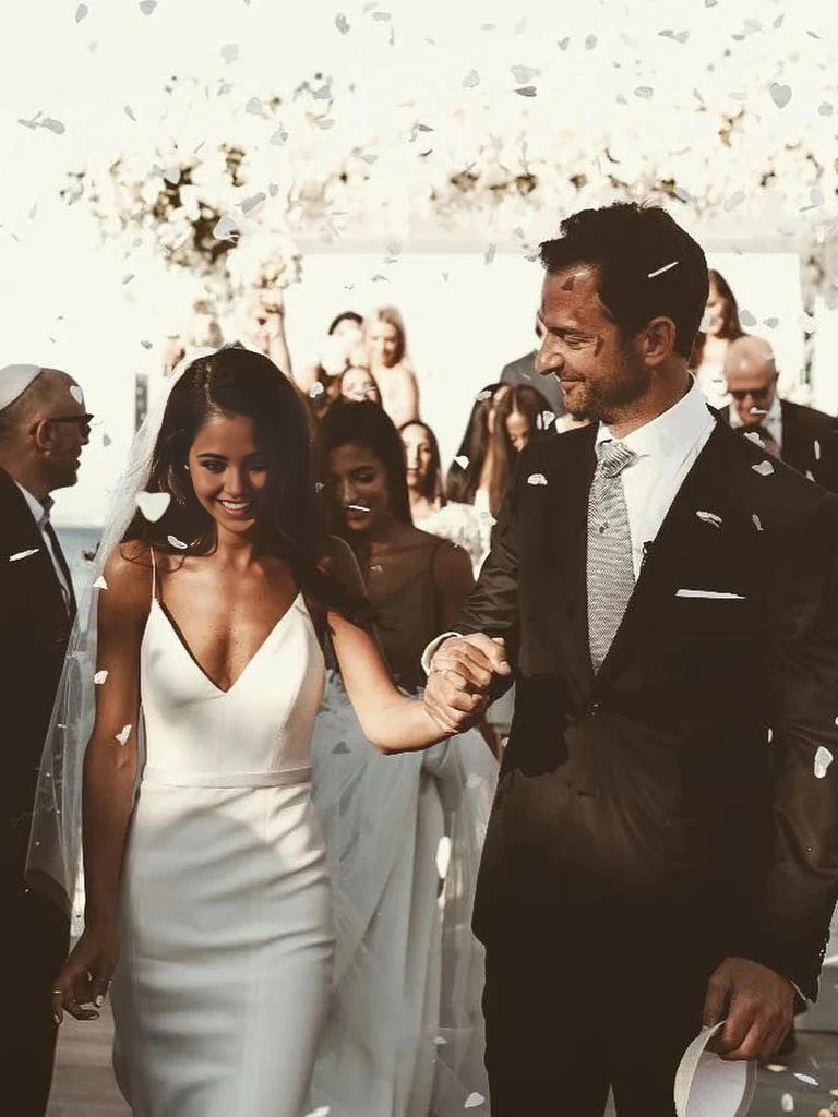 Mermaid Sheath Spaghetti Straps Satin Ivory Wedding Gowns Wedding Dresses