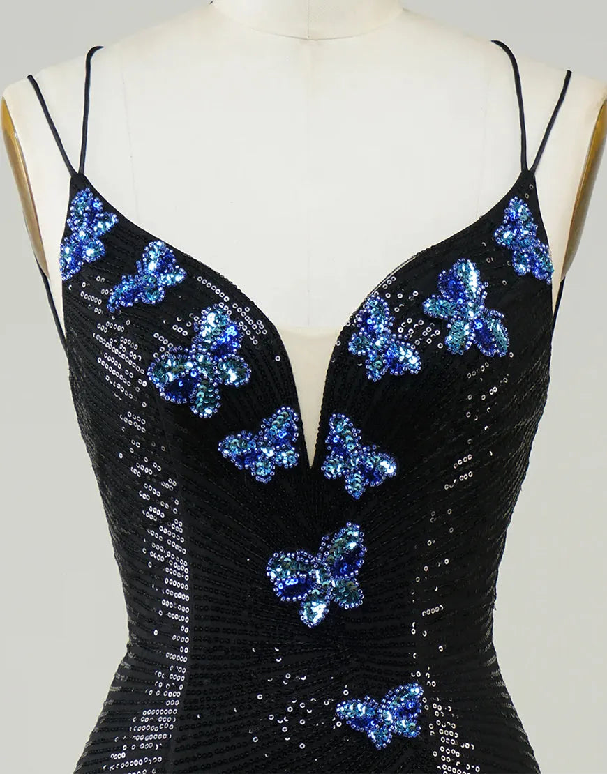 Gorgeous Glitter Party Dress With Butterflies