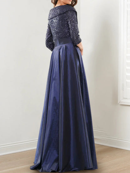 A-Line V-Neck Floor-Length Mother Of The Bride Dresses