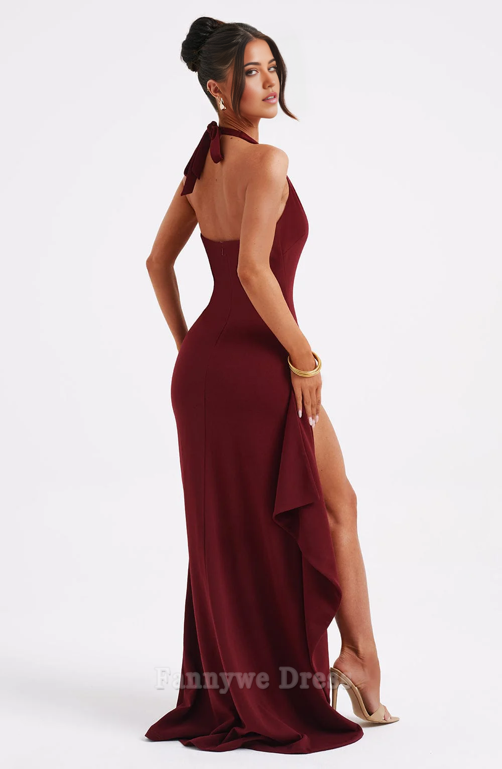 Sheath Deep V Halter formal dresses Bridesmaid Dresses evening gown Prom Dress