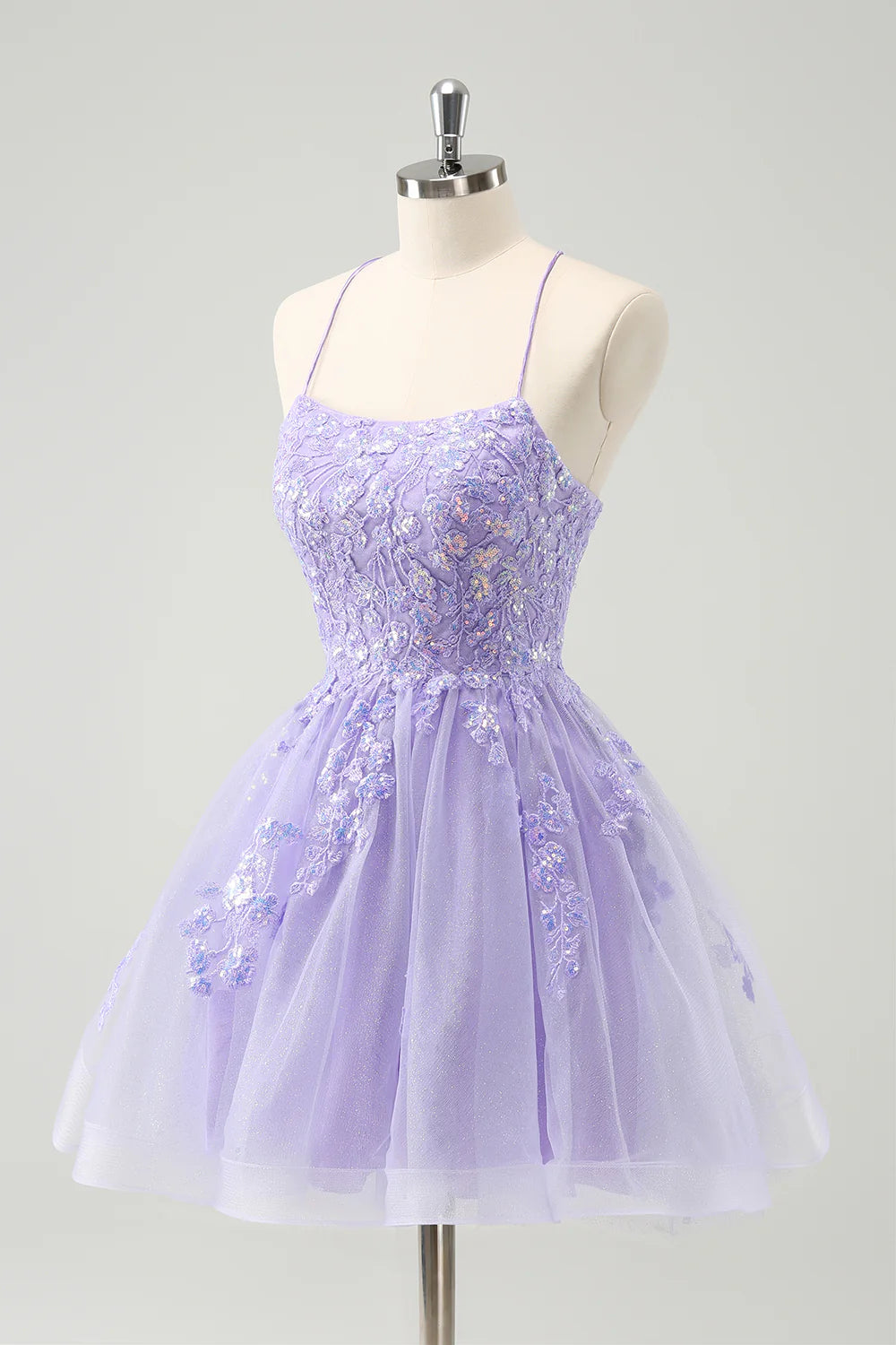 A Line Cute Glitter Sequins Short Homecoming Dress with Appliques