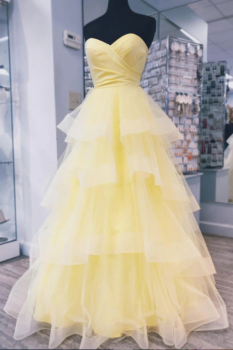 Tulle long prom dress