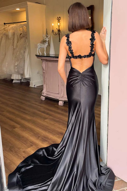 Vestido de fiesta largo floral con tirantes de sirena