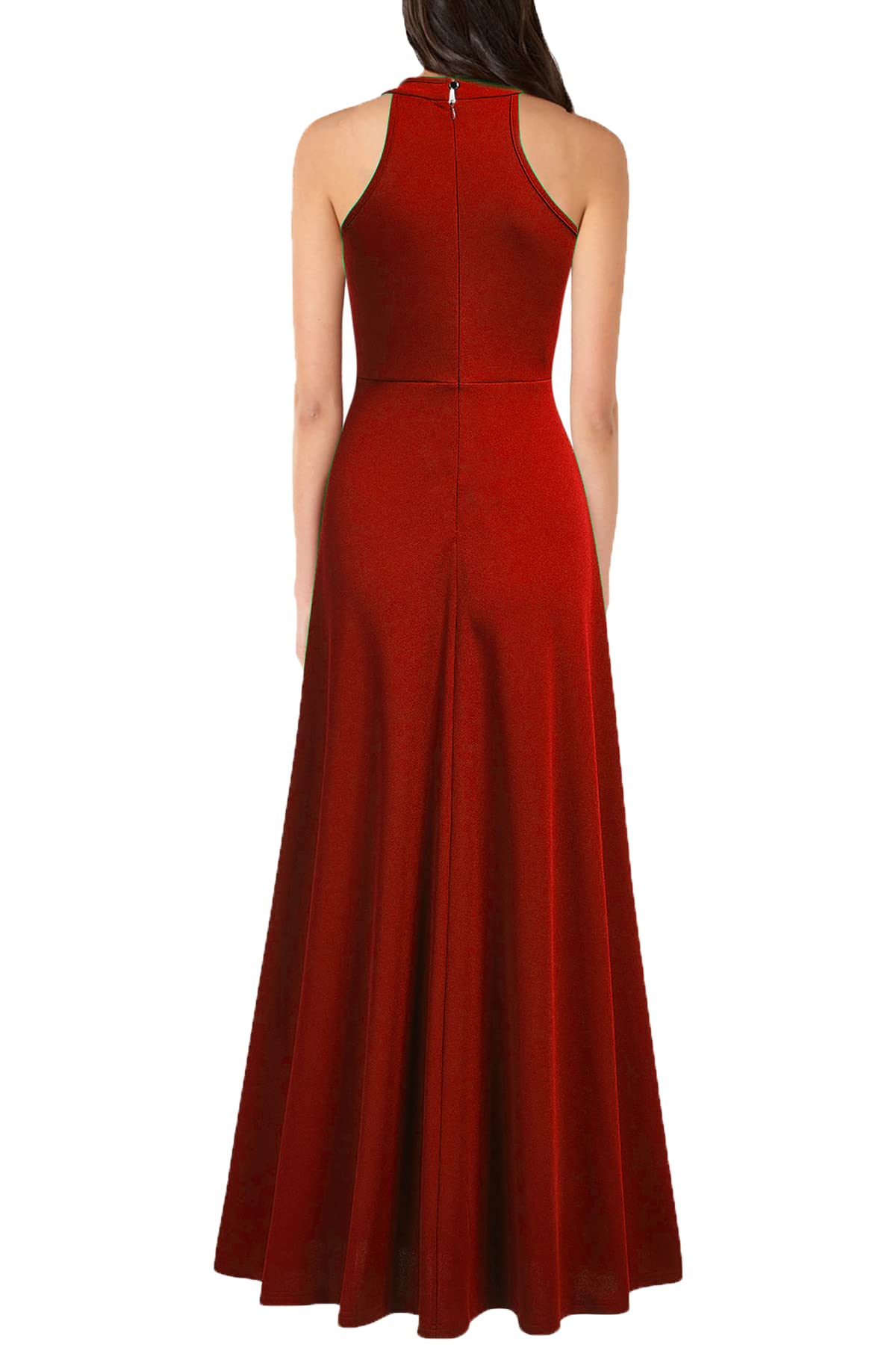 A-line Halter Neck sleeveless Sexy Split formal dresses evening gown Prom Dress