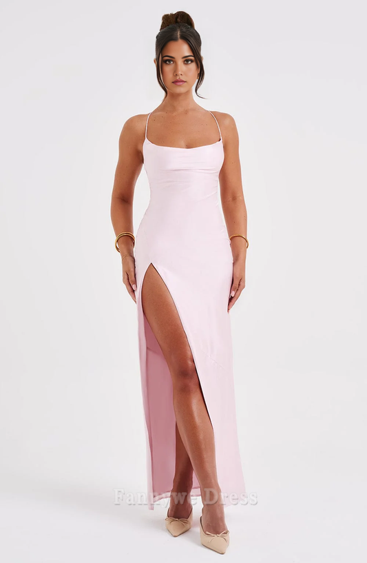 Sheath Spaghetti Straps Backless formal dresses Bridesmaid Dresses evening gown Prom Dress