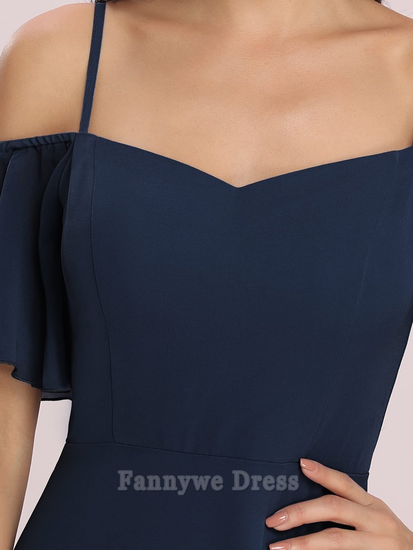A-Line Off Shoulder Short Sleeve Split Floor Length formal dresses Bridesmaid Dresses evening gown Prom Dress