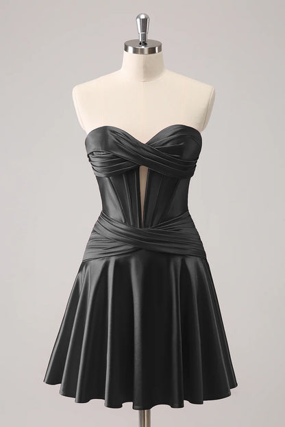 A-Line Sweetheart Corset Short Homecoming Dress