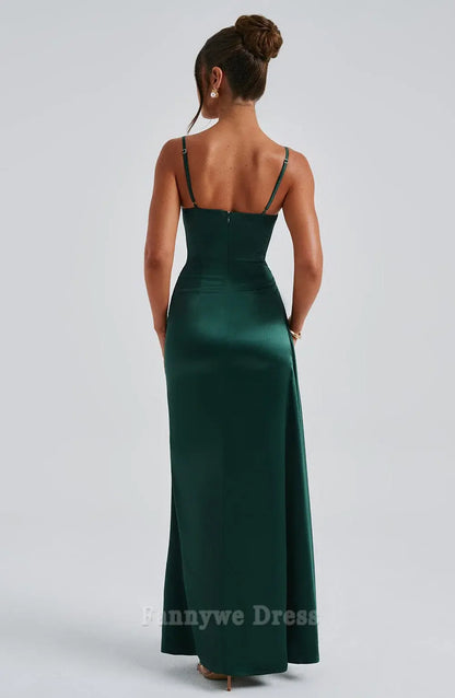Sheath Square Neck Spaghetti Straps formal dresses Bridesmaid Dresses evening gown Prom Dress