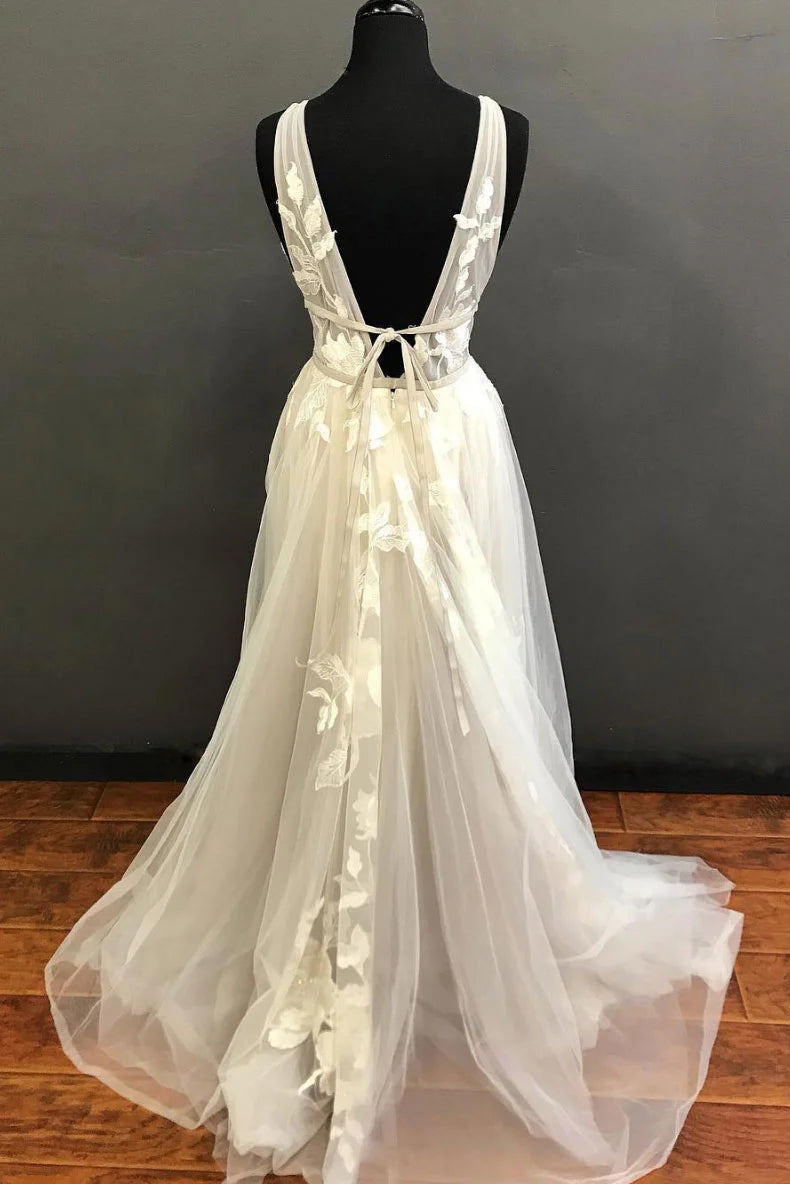 Tulle lace long Wedding Dresses