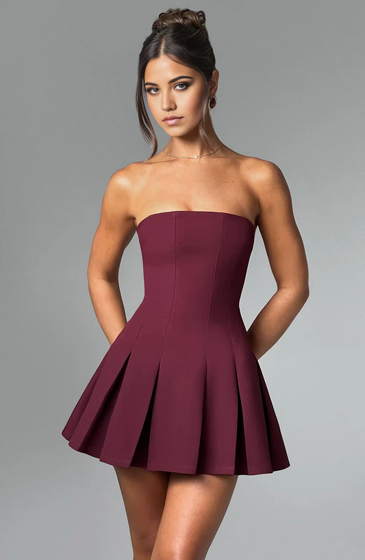 A-line Strapless Short Sexy formal dresses Bridesmaid Dresses Homecoming Dresses evening gown Prom Dress