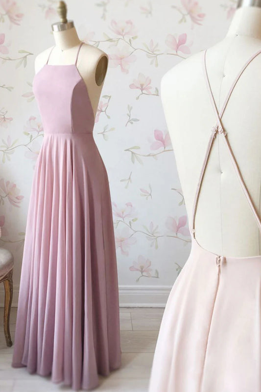 Simple long prom dress