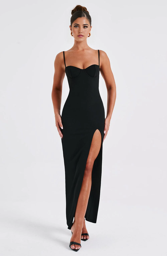 Sheath Spaghetti Straps Backless formal dresses Bridesmaid Dresses evening gown Prom Dress With Split