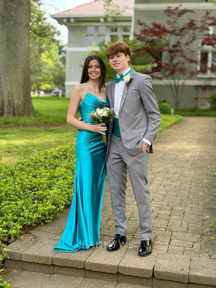 Sheath Scoop Neck Satin Long formal dresses Bridesmaid Dresses evening gown Prom Dress